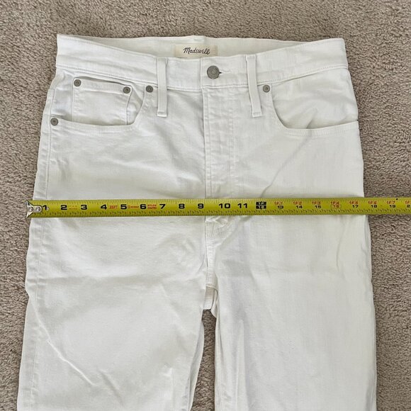 Madewell The Perfect Vintage Crop Jean – White High Rise Frayed Hem – Size 30 - Picture 8 of 10